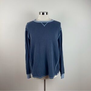 Tommy Bahama Navy Blue Long Sleeve Top Men Size Large Cotton Casual